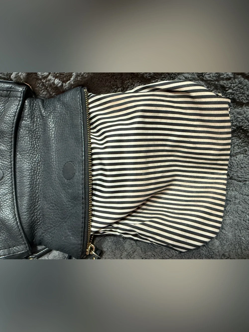 kate spade Black Pebbled Leather Crossbody with Gold Hardware